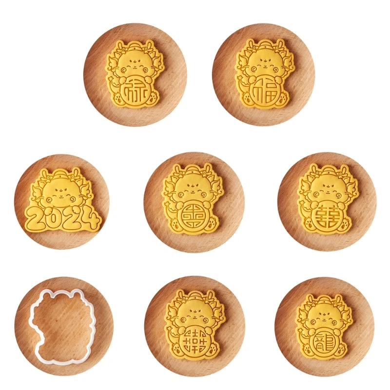 

3D Fondant Molds Cookie Cutters Dragon Themed Cookie Moulds Chinese New Year Must Have Bakeware Tool Plastic Material