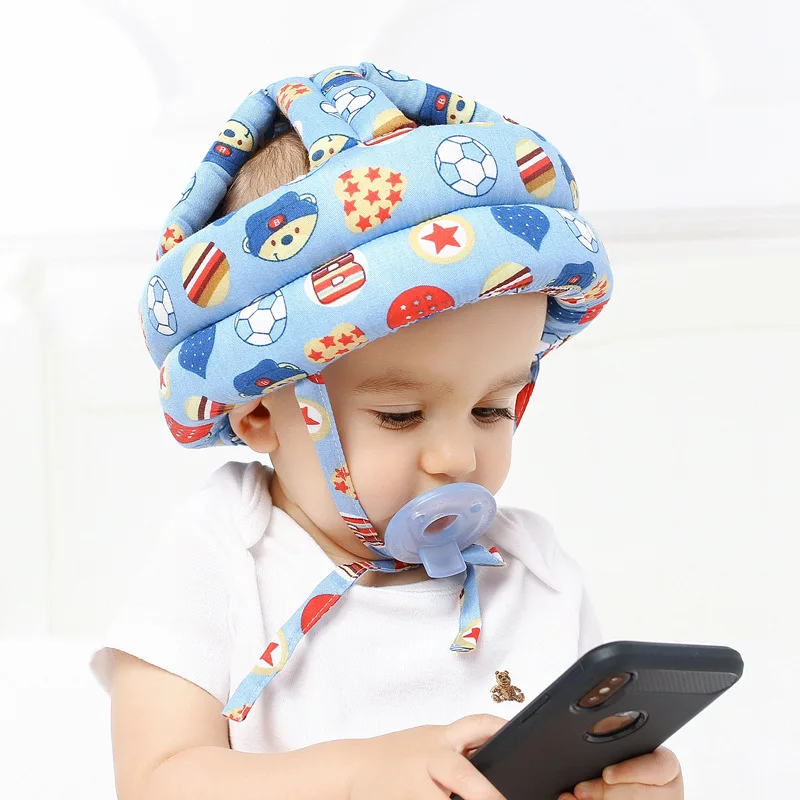 

2023 Baby Hats Anti-collision Protective Hat Cartoon Soft Safety Helmet Comfortable Harnesses Beanie Toddler Walk Adjustable Cap