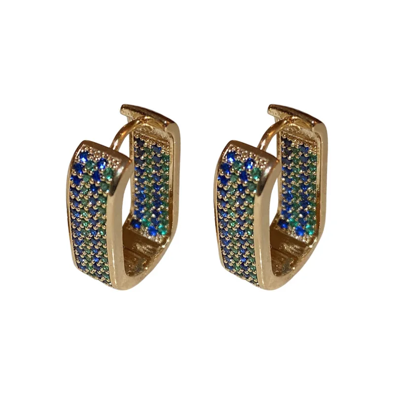 Light Luxury Senior Sense Zircon Geometry Korean Niche Ins Temperament Earrings Fashion Design Earrings Female