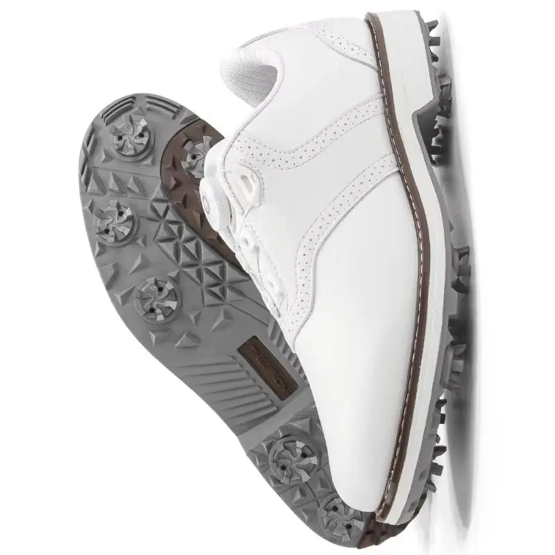 

2025 Новые мужские туфли для гольфа, кожаная спортивная обувь, мужские прогулочные туфли с быстрой шнуровкой, мужские роскошные брендовые кроссовки для гольфа