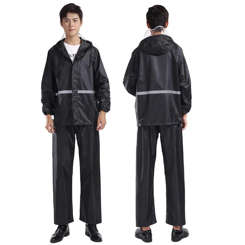 1Pcs Hooded Coat & Pant Rain Suit For Women Men Outdoor Waterproof Rain Gear With Reflective Strip Motocycle Riding Raincoat 15 S0e70acafadfd4227b3b9512dc58e87426