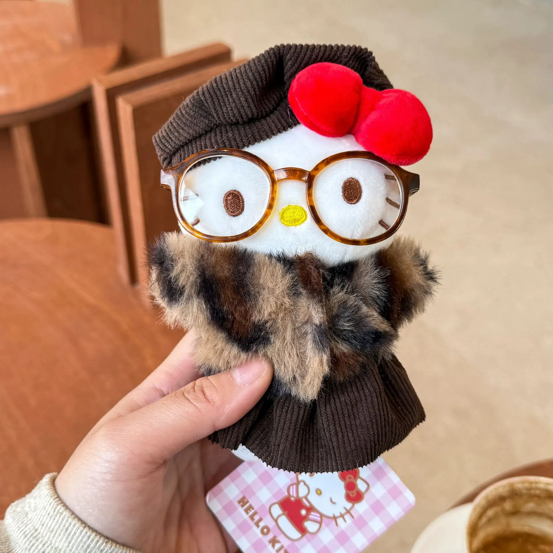 Kawaii Hello Kitty Plush keychain Peripheral Pendant Doll Cute Fashion Sunglasses Keychain Backpack Accessories Christmas Gifts