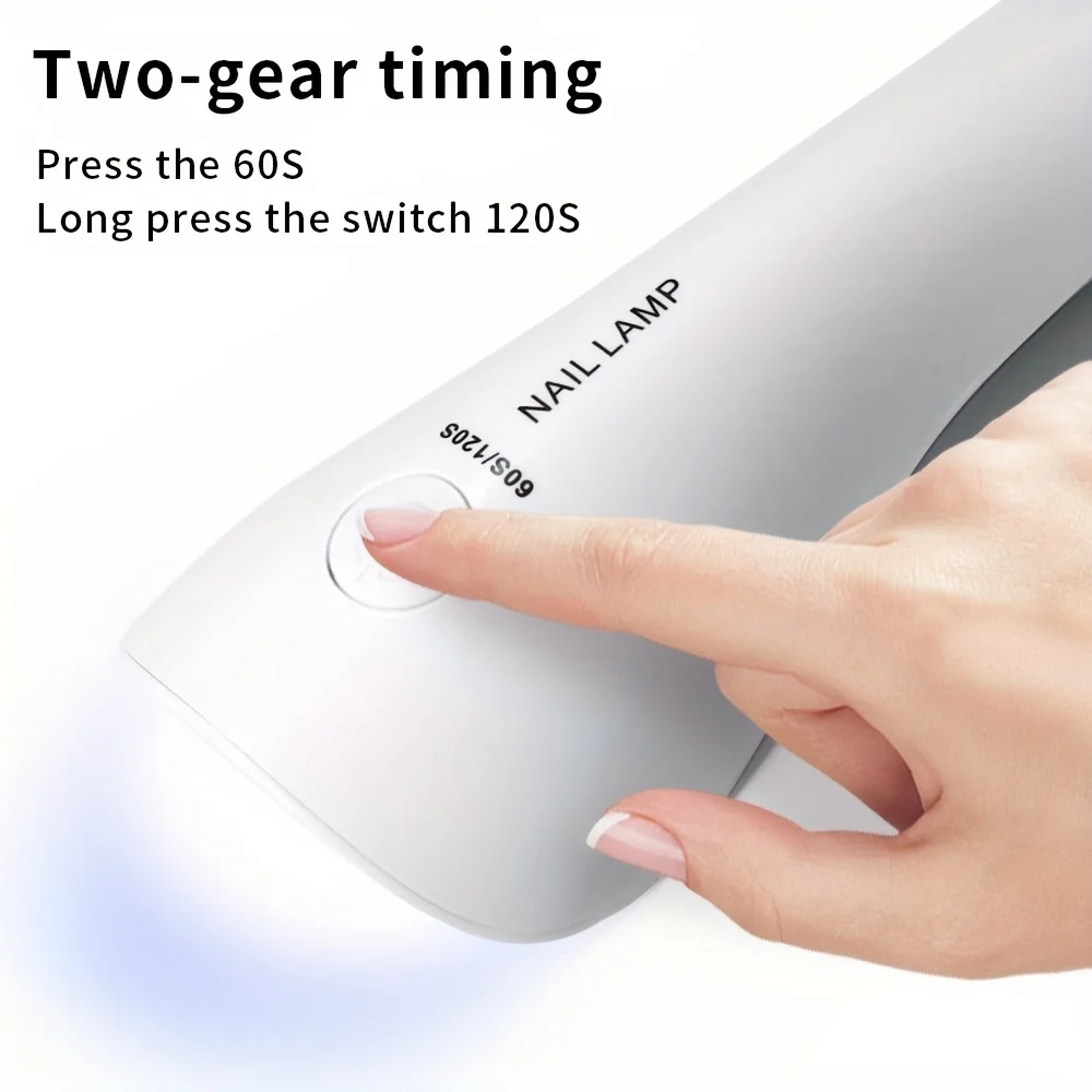 LINMANDA-Lámpara LED de mano para secado de uñas, Mini lámpara recargable para manicura, secador de uñas para uñas de Gel, portabilidad, arte de uñas