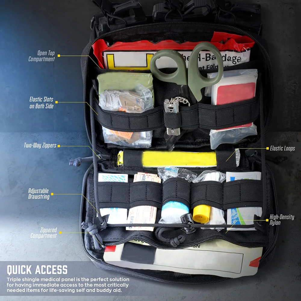 Triple Magazine Pouch Molle Admin Bag EDC Medical Bag Organizer 5.56 .223 Mag Pouch Hunting Rifle Magazine Bag Pistol Mag Holder view 3