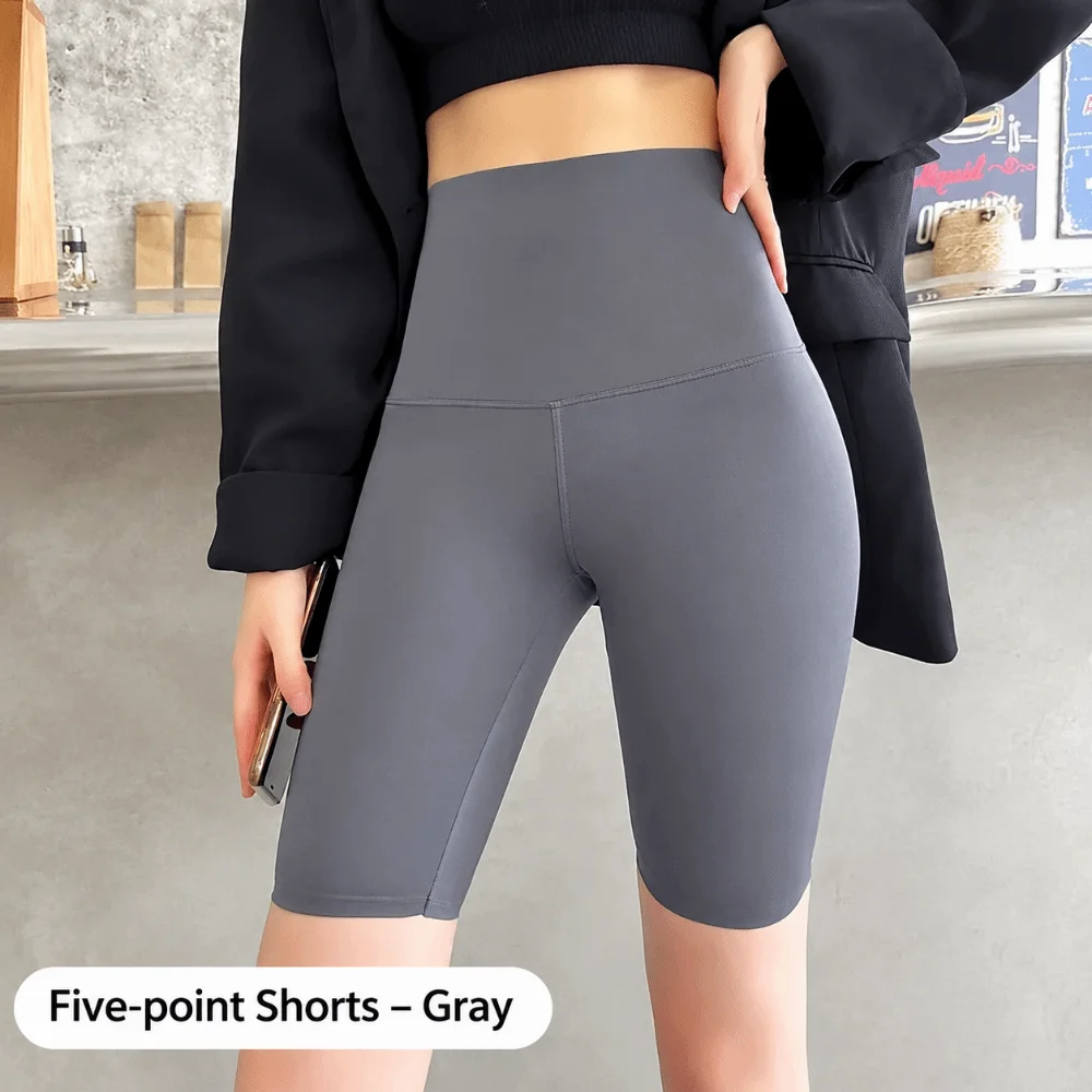 Fashion Polyester Fibre Thin Five-cent Yoga Pants Elastic High Waist Push Up Shorts Slim Fit Sports Short Leggings Women