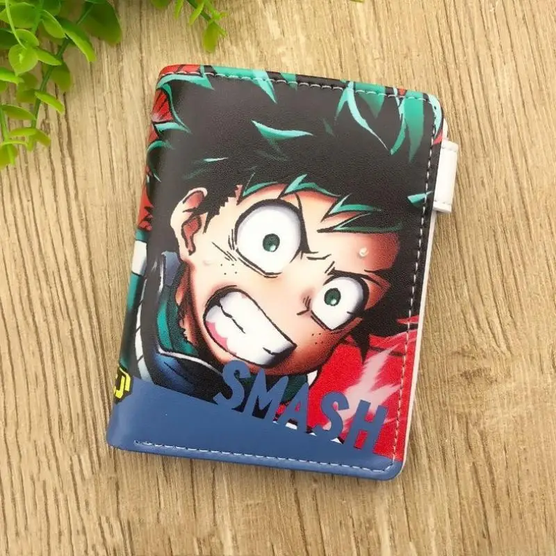 My Hero Academia Anime Pu Leather Men Wallet Rfid Anti-Magnetic Credit Cards Holder with Organizer Coin Pocket Money Clips Purse