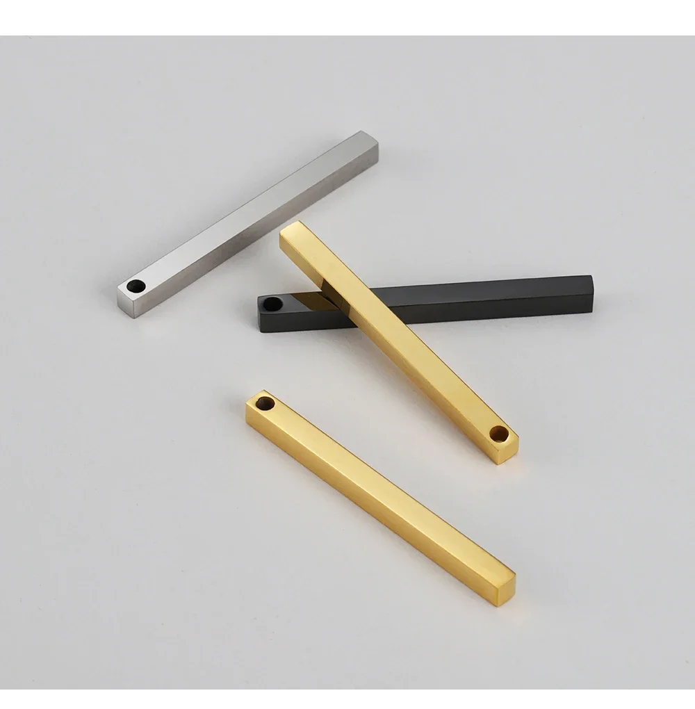 5pcs Stainless Steel Pillar Necklace Accessories High Quality Long Club  Bar Charms  Necklaces Stick Pendants DIY Jewelry Making