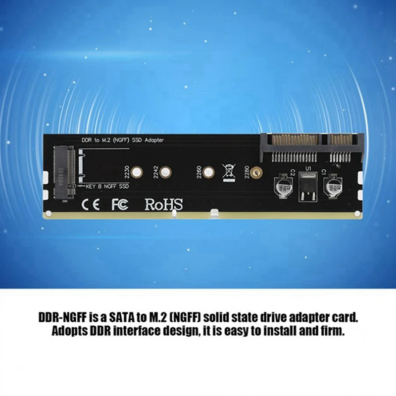DDR3 DDR4 DDR2 To M2 SSD Adapter DDR To M.2 Hard Disk Adapter Card PCB SATA 15Pin Power + SATA 7Pin Data Port image 3