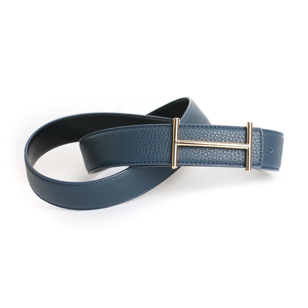 Fashion Luxury Brand Designer H Pin Buckle Belt Men High Quality Women Genuine Real Leather Dress Strap for Jeans Waistband Grey