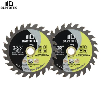 DARTOTEK 85mm להב מעגלי מתכתי קשה TCT עם מכונת כביסה לחיתוך עץ, לוח סיבים פלסטיקי וחיתוך דיסקים