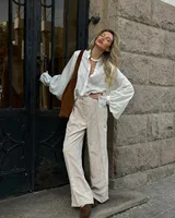 2026 Spring New Oversize White Shirt Women Long Sleeve Button up Minimalist 100% Cotton Shirt Female Chic Loose Tunic Blouses - Image 3