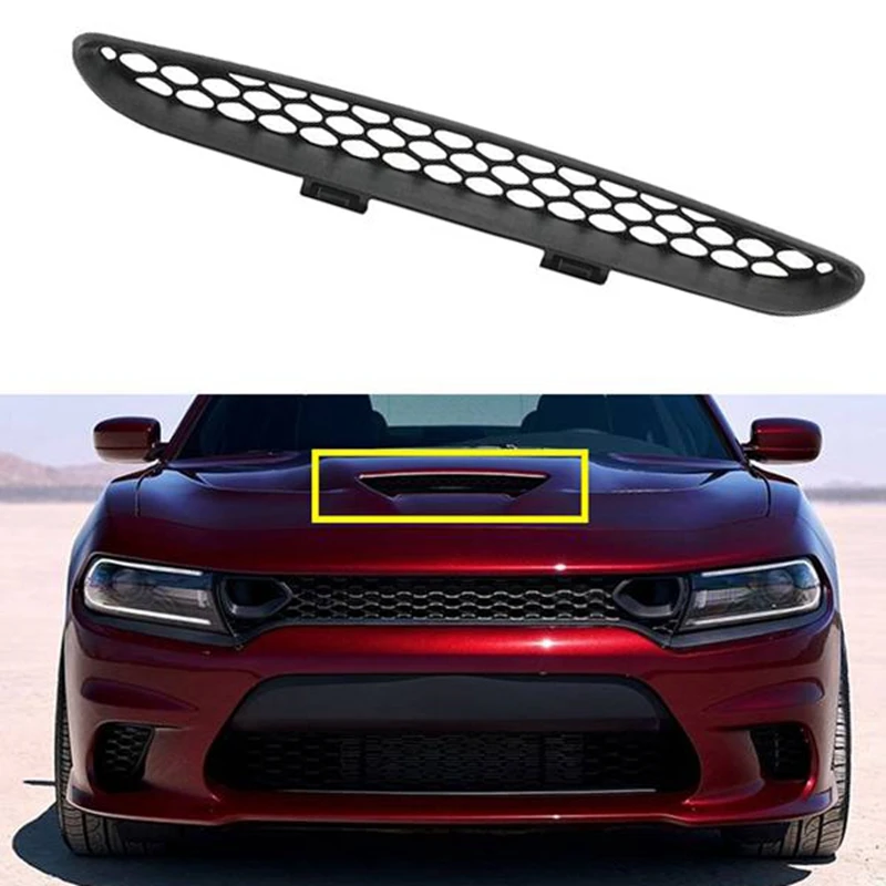 2X Car Front Hood Scoop Bezel Mesh Intake Grille Cover 68202462AD For DODGE Charger SRT Hellcat 2016-2021