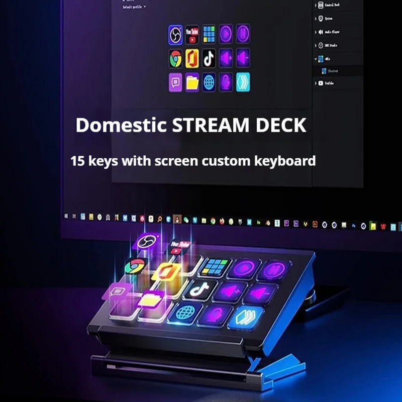 

Stream Deck Customizable External Keyboard With Display, Visual Live Streaming Console, Programming Macro Buttons