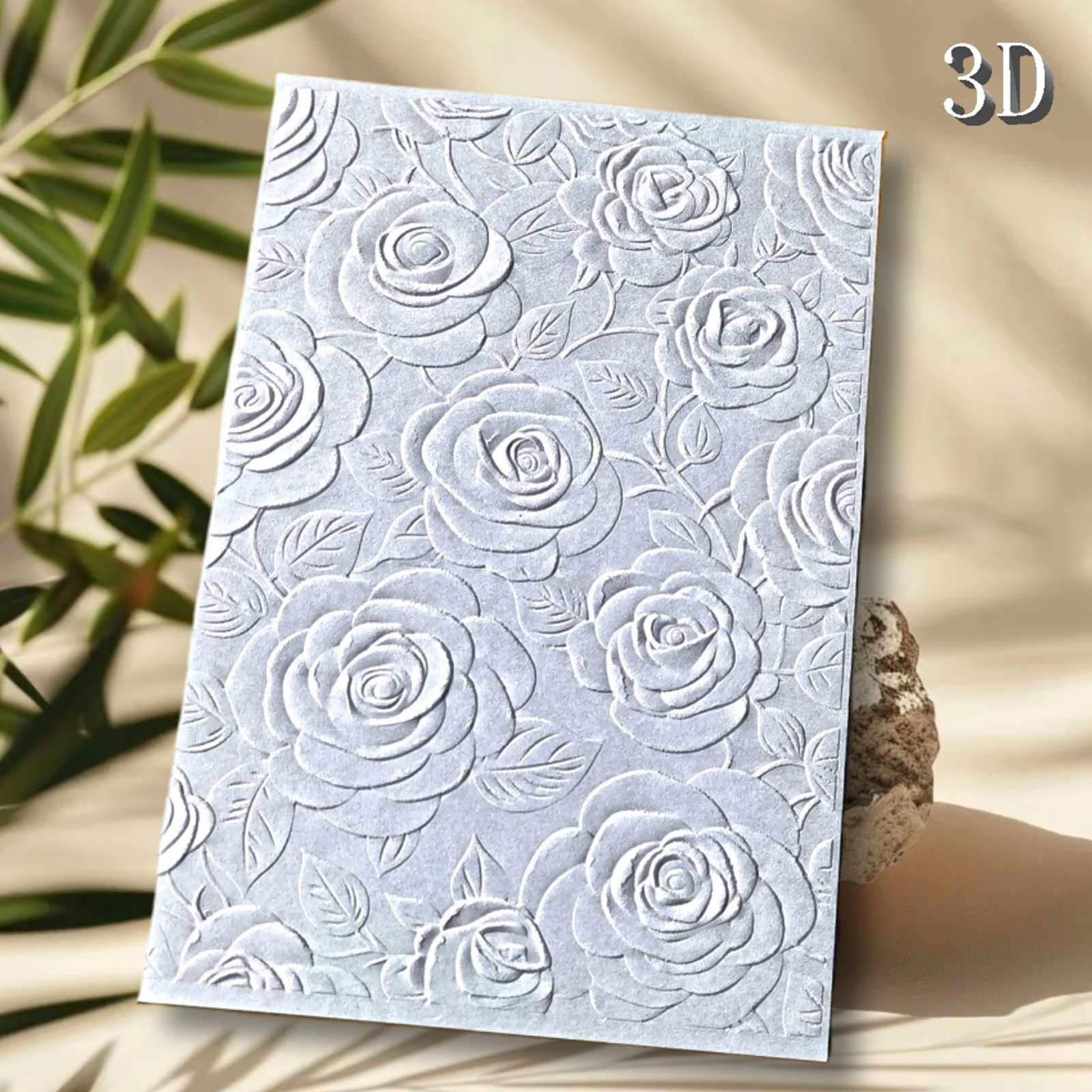 Carpeta en relieve 3D: susurro de rosas con diseño de flores rosas sin costuras de verano: elementos románticos retro de racimos de flores dibujados a mano, Tr
