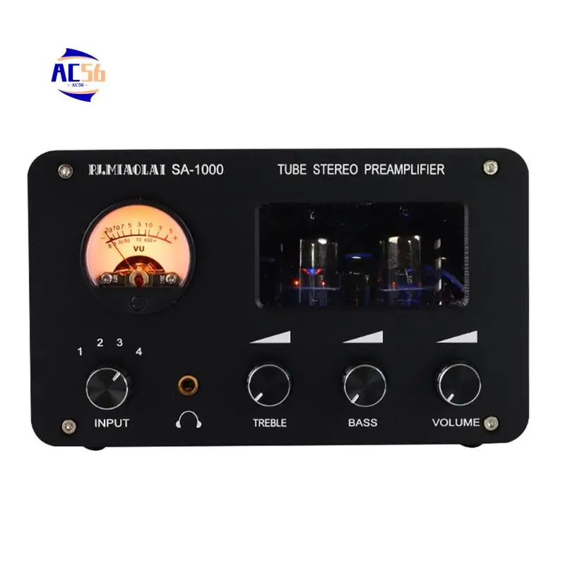 

AC56-SA-1000 Audiophile Tube Preamp HIFI Amplifier Sound Audio Switching Amplifier Black EU Plug