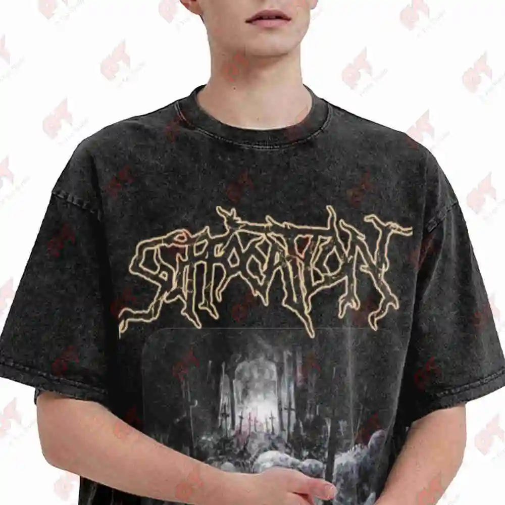 Suffocation Graveyard Tour 2025 Vintage Washed Tee Pure Cotton T-Shirt