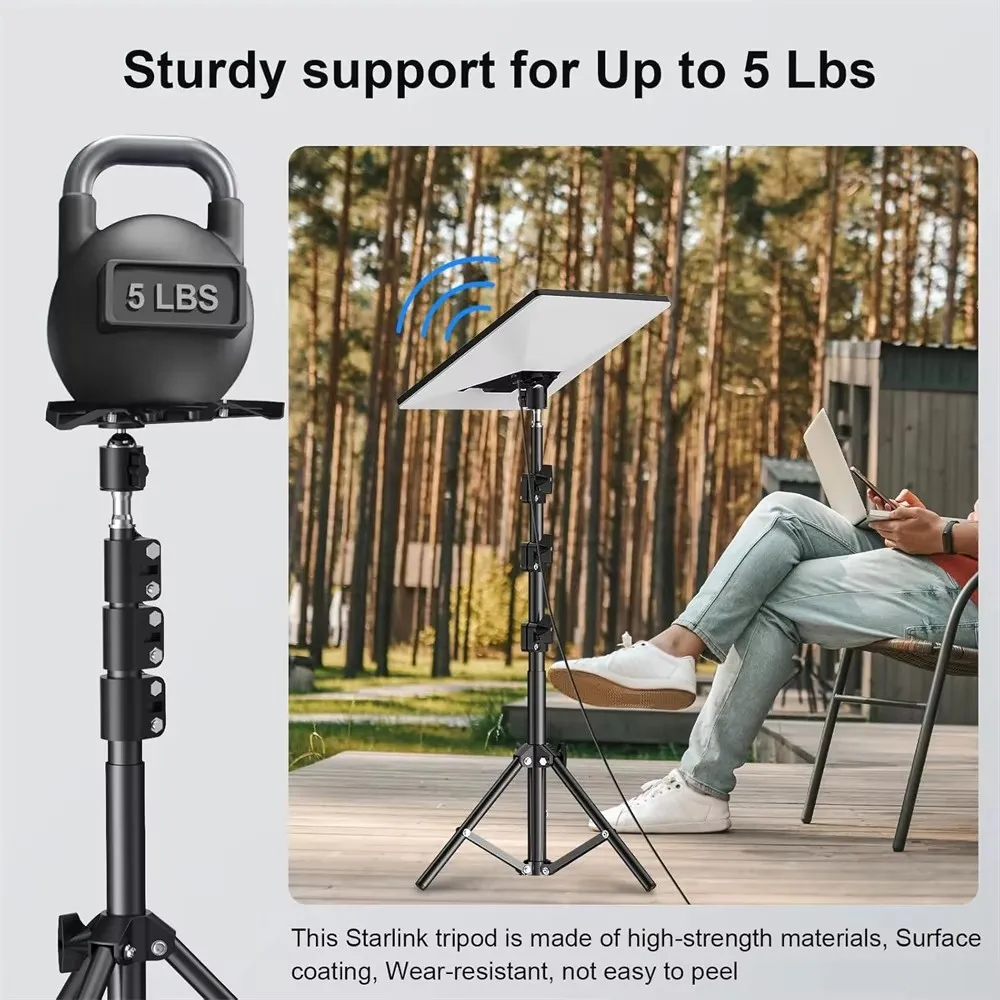 Кронштейн для крепления на штатив Starlink Mini, регулируемая высота, наклона, крепление на спутниковую стойку, уличный мини (V4), комплект адаптеров Ethernet для посуды
