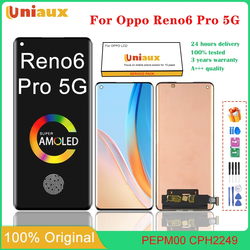 

6,55-дюймовый AMOLED для OPPO Reno 6 Pro, ЖК-экран мобильного телефона в сборе, сенсорный экран, замена ЖК-панели