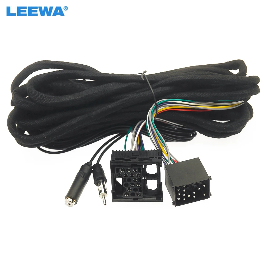 

LEEWA Car Radio Stereo Wiring Harness Adapter Plug For BMW 3-series E46 5-series E39 X5(E53) Audio Power Wire Installation