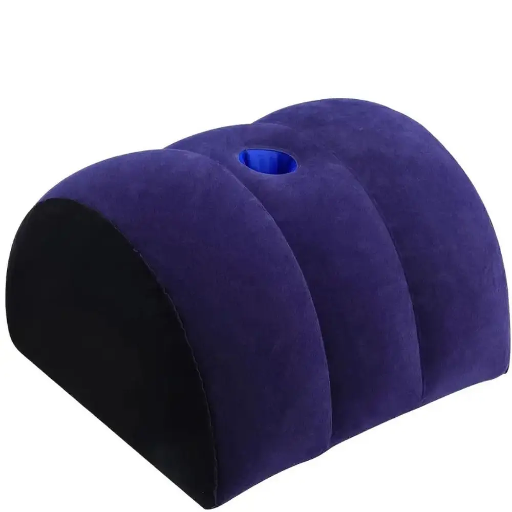 New PVC Flocking Silicone Pillow Blue+Black Triangle Cylinder Wedge Magic Cushion Soft Inflatable Relax Cushion Home