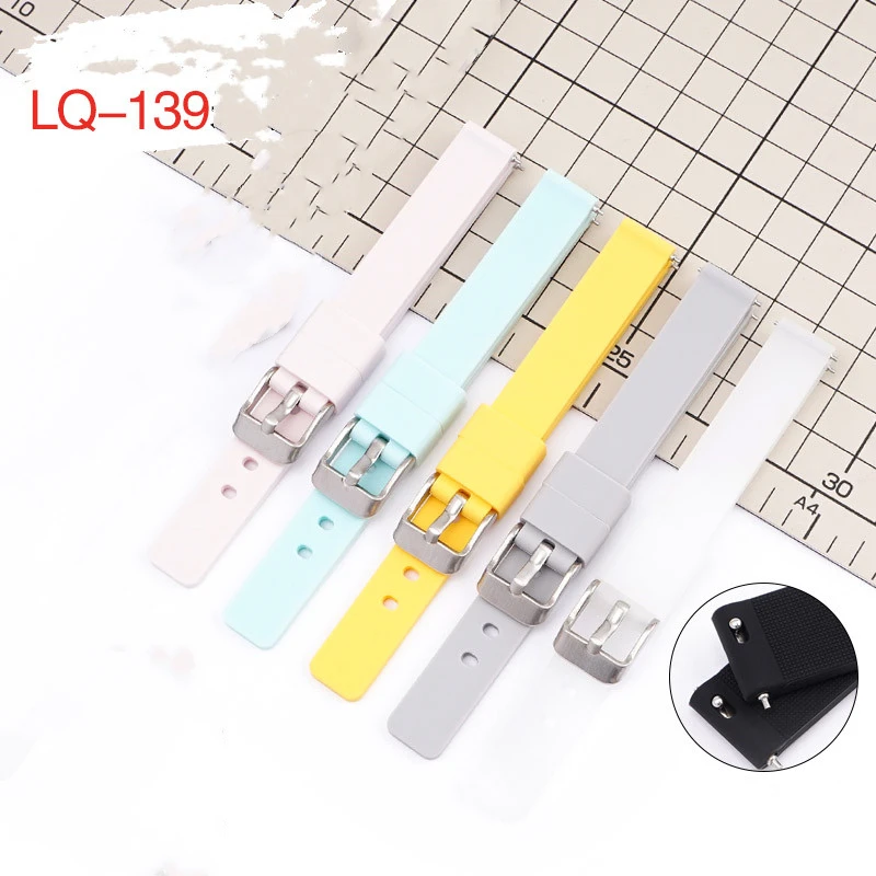 Silicone Watch Band Strap for Casio LQ-139 LQ130 LQ140 Sport Watchband Straps Wrist Bracelet Black