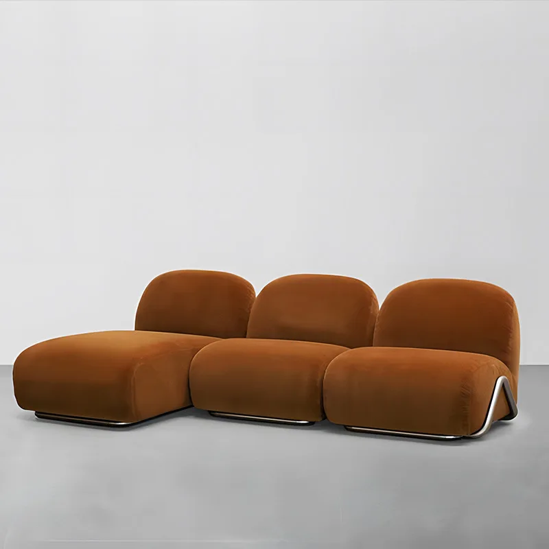Nordic small apartment living room modern simple single sofa special-shaped module combination fabric minimalist