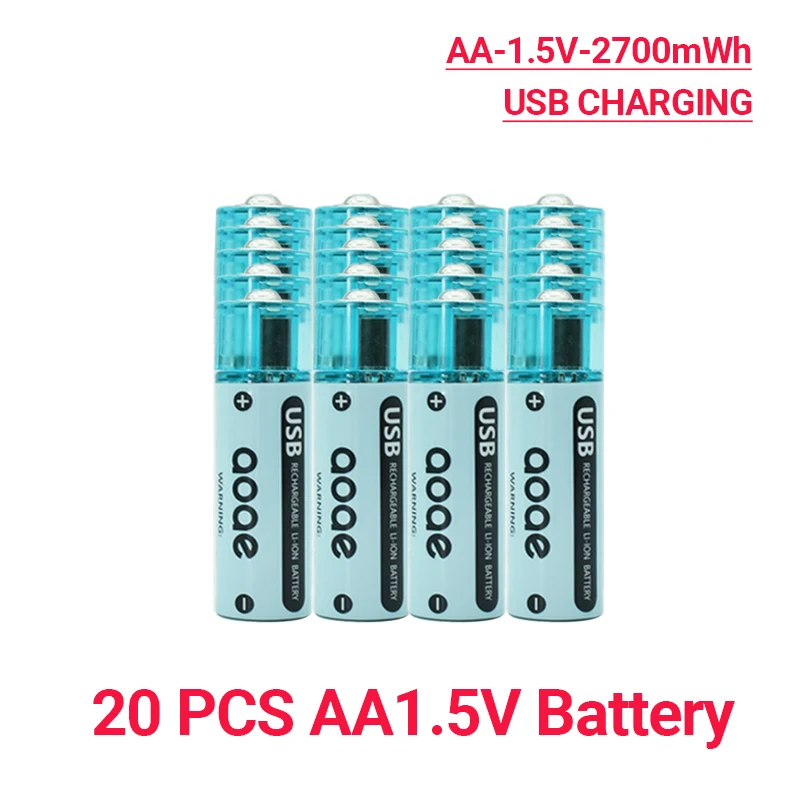 AA 2700mWh 1.5v rechargeable battery USB lithium battery for Remote Control Mouse Small Fan Electric Toy pilas 1 5v recargables