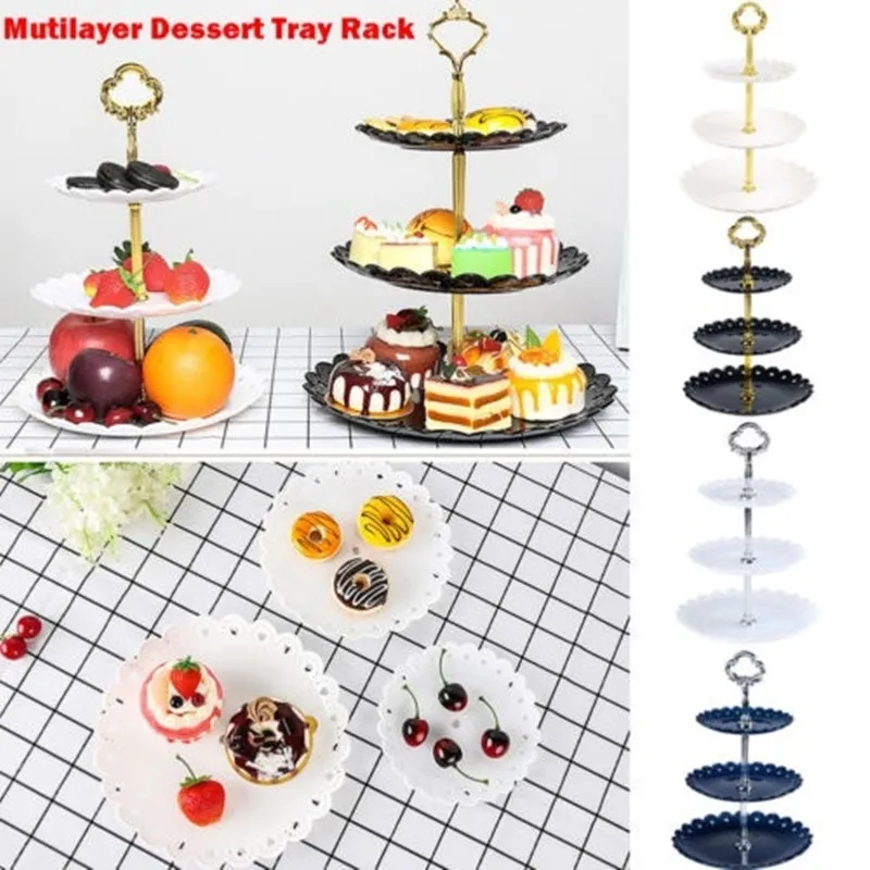 

3 Tier St Large Capacity PP Plastic Dessert St Elegant Dessert St Fruit Plates Perfect Fruit Plates for Party