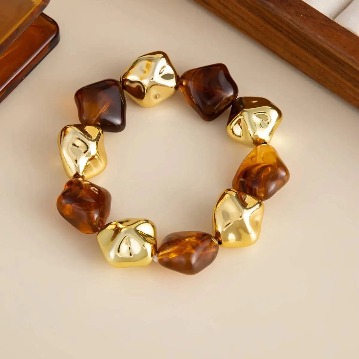 Salircon Boho Hars Acryl Metaal Kralen Kettingen Armbanden Set voor Vrouwen Vintage Elegante Sleutelbeen Choker Party Sieraden Geschenken