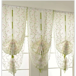 Embroidery Flower White Lace Sheer Curtains Princess Tulle Drapes for Living Room Bedroom Bay Window Door Kitchen Short