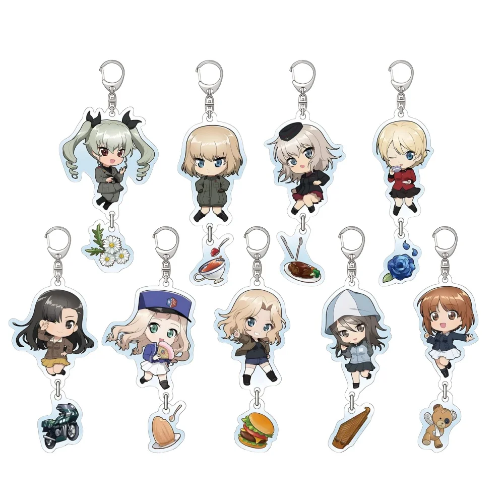 Anime Peripheral Store Girls und Panzer das Finale Mary Mika Kinuyo Nishi Kei Darjeeling Linking Acrylic Keychain Pendant Decor