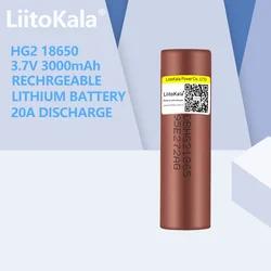 1PCS LiitoKala 100% New HG2 18650 3000mAh Rechargeable battery 18650HG2 3.6V discharge 20A Max 35A Power batteries