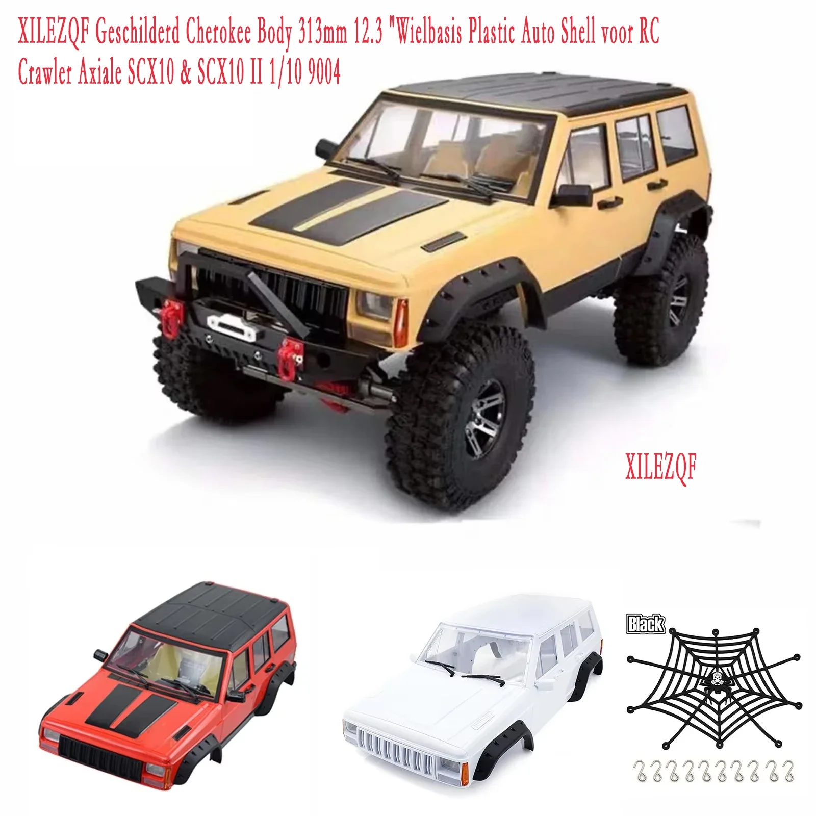 

Geschilderd Cherokee Body 313mm 12.3 "Wielbasis Plastic Auto Shell voor RC Crawler Axiale SCX10 & SCX10 II 1/10 9004