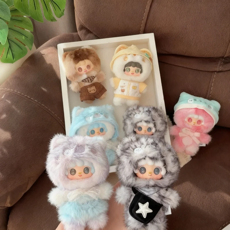 Yooki الدب الصغير خطة الإنارة الفينيل أفخم صندوق أعمى صغير لطيف لينة محشوة دمية على شكل حيوان حقيبة قلادة العصرية لعبة ديكور هدية