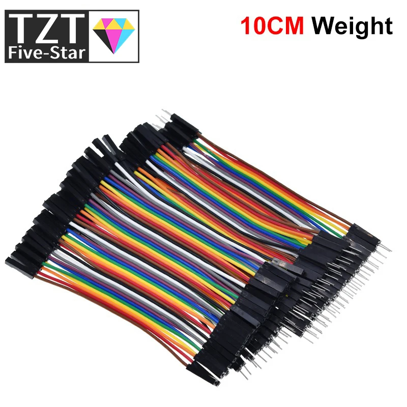 TZT 400 pz Jumper Wire dupont cavo linea 3P-3P 2.54mm Maschio a Maschio, Maschio a Femmina, Femmina a Femmina 10 cm Per arduino