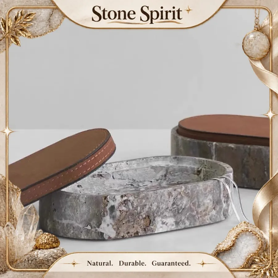 Italian Light Luxury Home Decoration Cave Stone Material Jewelry Box Wabi-Sabi Style ART Small Size Ornaments Photographic Prop