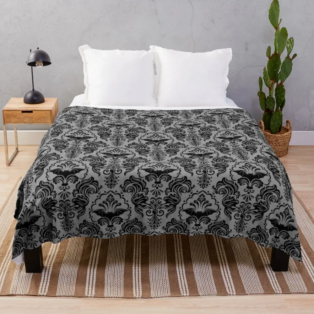 

Bat Damask Throw Blanket