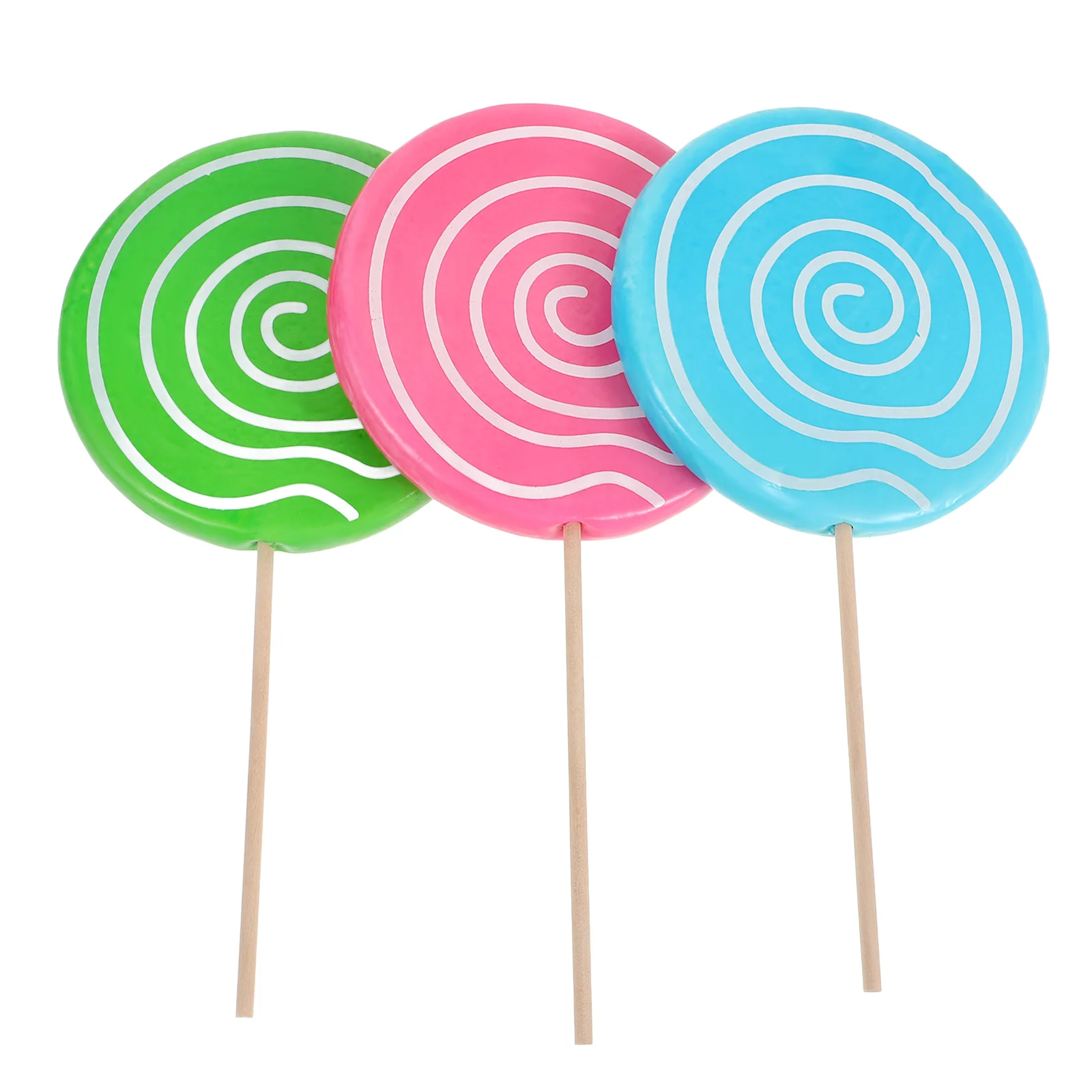 

3 Pcs Fudge Candy Lollipop Model Props Photo Simulation Food Decorative Fake Decoration Child