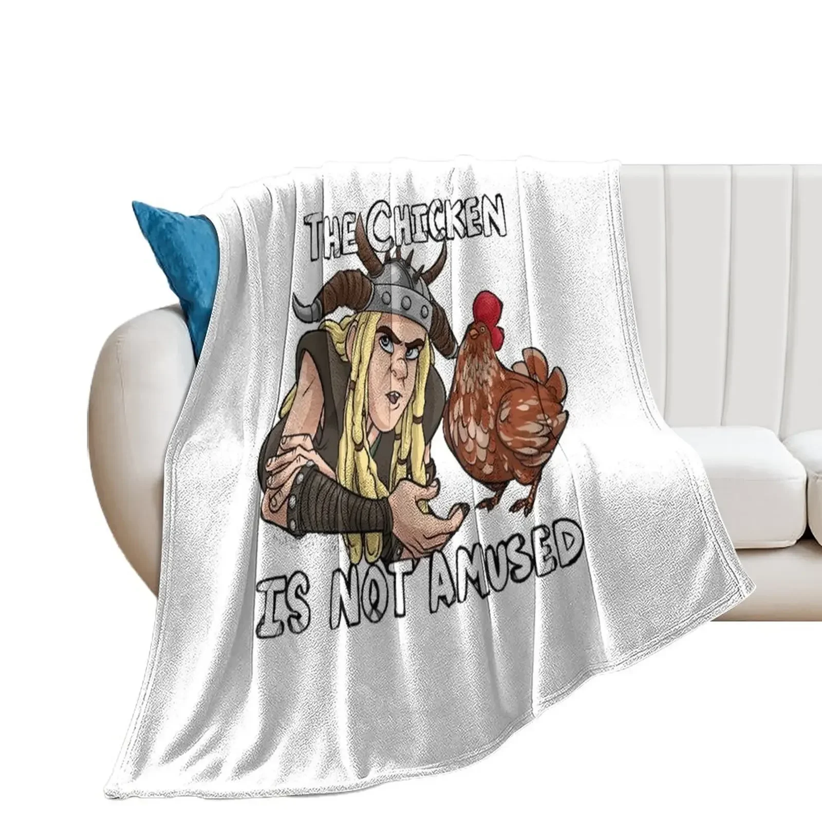 The Chicken is Not Amused Throw Blanket Heavy halloween Summer Beddings blankets and throws Blankets