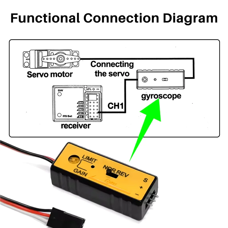 A25P Compact 4.8V-6V Gyro Module For Precision Drift Control In Small RC Cars And Ships