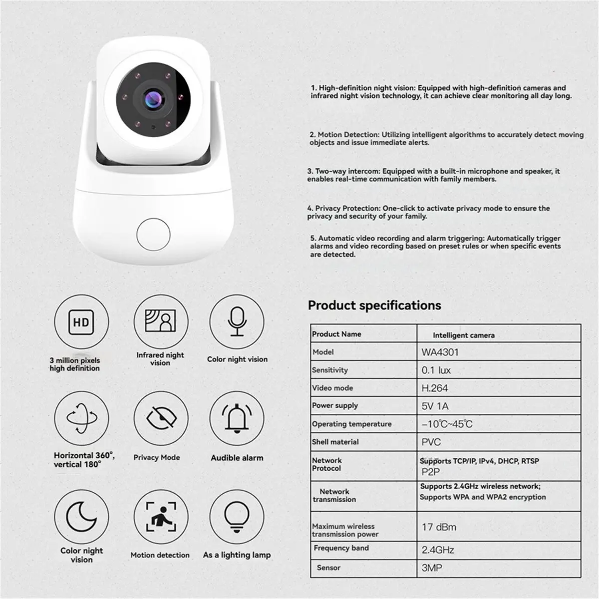 tuya-wifi-3mp-smart-camera-ir-night-vision-indoor-home-cam-built-in-mic-and-speaker-cctv-security-with-128g-card