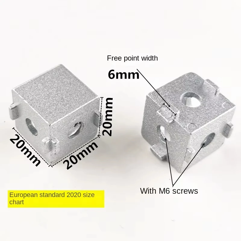 European Standard Profile Accessories, Two-Way Tee Connector, Three-Dimensional Angle Combination Box Connection, 20203040404545