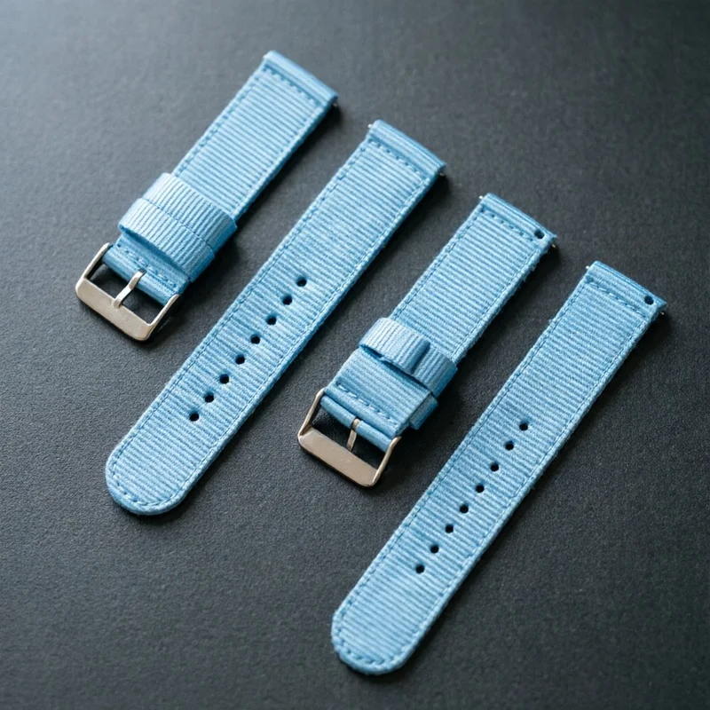 18mm 20mm 22mm Quick Release Nylon Watch Band, Two-Sided Sport Wrist Strap with Stainless Steel Buckle for Men