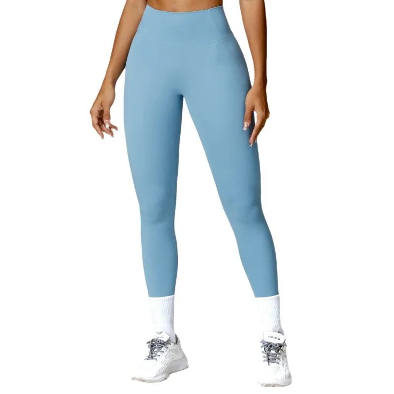 Quick-Drying Tight High Waist Yoga Pants Belly Contracting Hip Raise Fitness Pants Nude Feel Outer Wear Running Exercise Pants85