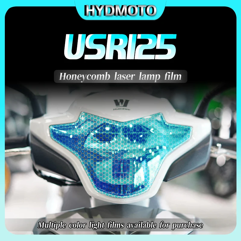 For HAOJUE USR125 honeycomb laser lamp protective transparent film headlight film smoked black tail light film accesorios moto