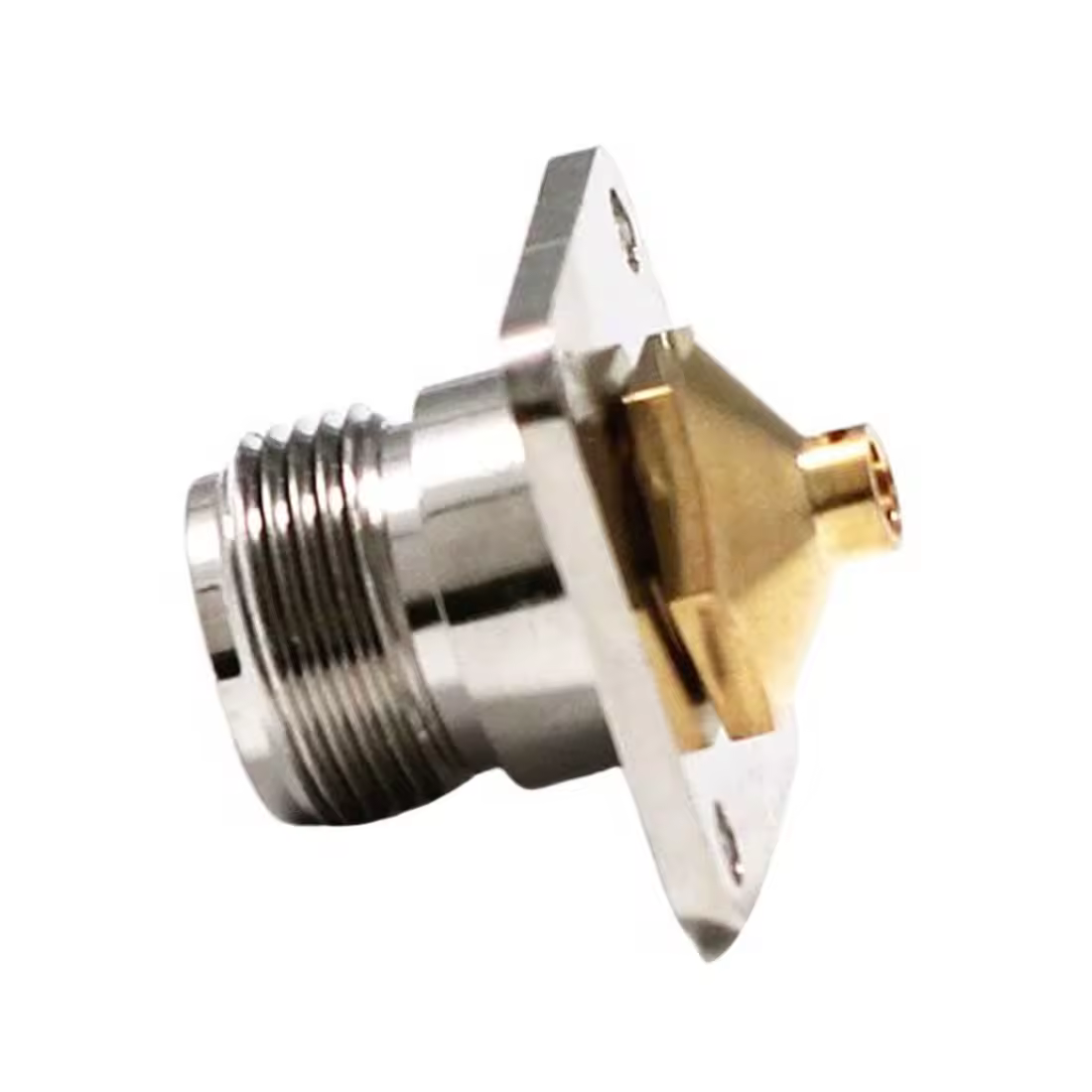 Conector de montaje en Panel hembra de 4 orificios tipo N, soldadura para Cable semirrígido RG402.141 "RG405.086", Terminal nuevo, 1 ud.