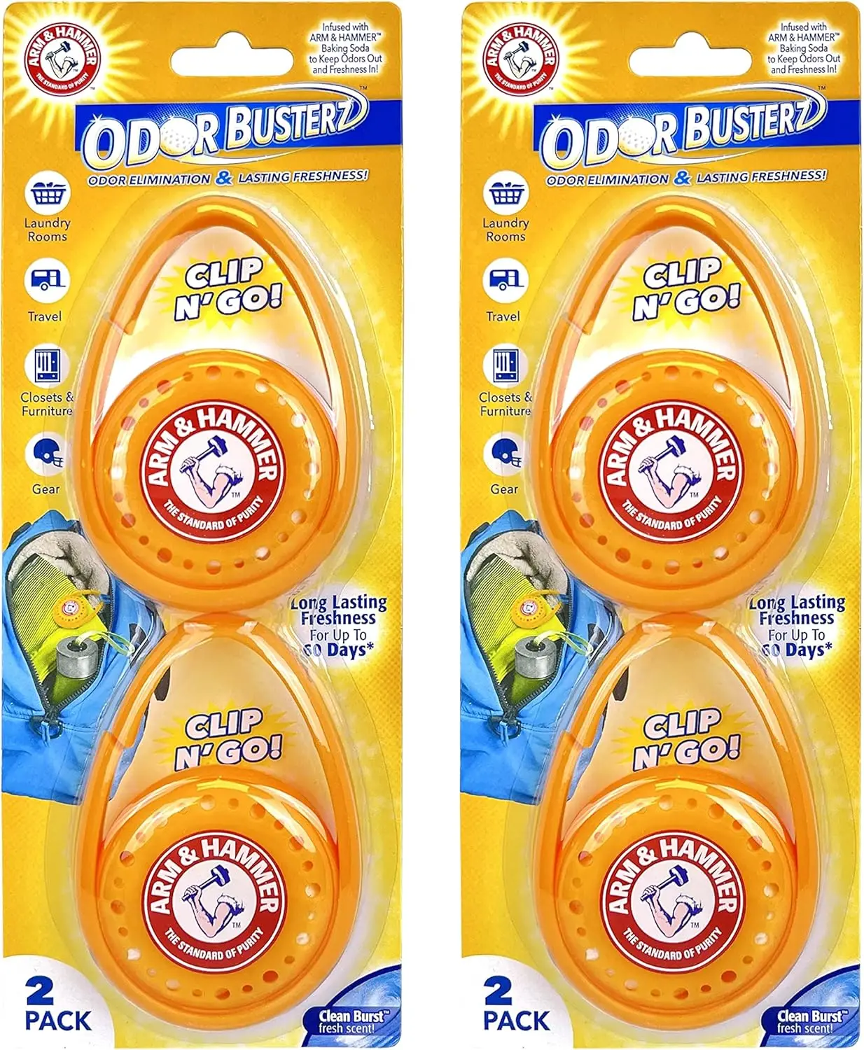 

Odor Busterz - Clip N Go, 4 Count Deodorizer Pack