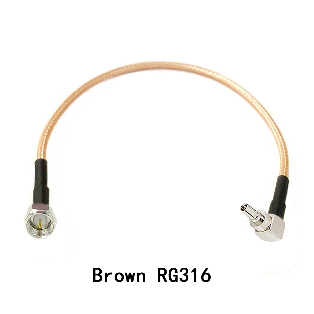 New F Male Plug To CRC9  Right Angle Connector RG316 Coaxial Cable Adapter 15CM 6inch Pigtail