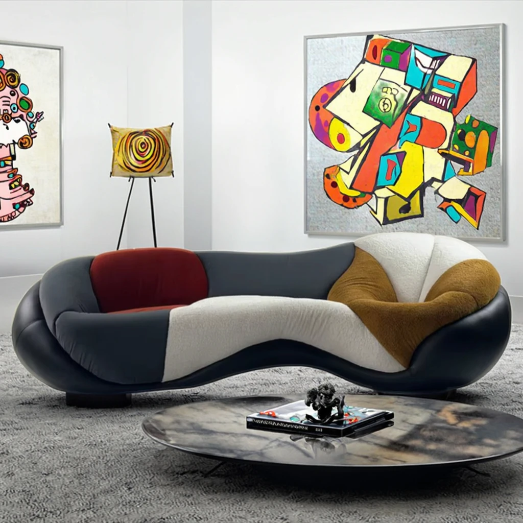 

Nordic modern sofa luxury living room combination Foshan furniture wholesale white corner combination set curve home sofa