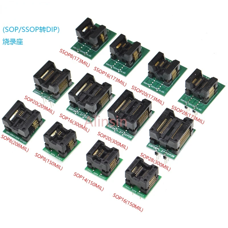 Sop8 / 14 / 16 / 18 / 20 / 28 Dip SSOP / Tssop IC ชิป Conversion การทดสอบการเขียนโปรแกรม burning ฐาน